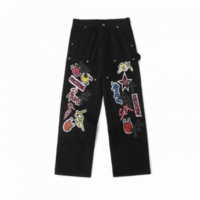 chrome Hearts克罗心 黑色多元素涂鸦工装裤 Chrome Hearts 服饰创意总监Mattyboy Mattyboy 本名Matt Digiaco