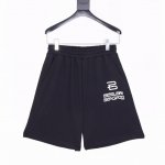 款号Y749 Balenciaga巴黎世家新款短裤Blcg巴黎世家足球Logo 磨破抽绳短裤中裤，毛肚面料，Ai Generated 艺术作品 复古平纹针织面料