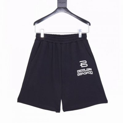 款号Y749 Balenciaga巴黎世家新款短裤Blcg巴黎世家足球Logo 磨破抽绳短裤中裤，毛肚面料，Ai Generated 艺术作品 复古平纹针织面料