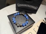 拿货 一套，配专柜包装盒手袋！Chrome Hearts克罗心 古银蓝猫眼手链 ～ 周长19Cm左右 有松紧带 男女同款，可搭情侣款～