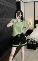 夏季短袖短裤套装！面料：棉.氨纶.聚酯纤维 90.53.60.37 小码数据，依次是胸围，衣长，腰围，裤长 码数：S~Xxl 每大一个码数，胸围腰围＋4厘米，衣