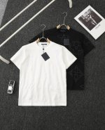 160（顶级复刻） - Louis Vuitton Ss25 重工工艺绞染发泡满印老花Logo宽松休闲圆领套头短袖T恤 情侣款 想和还在为日常穿搭烦恼？Loui