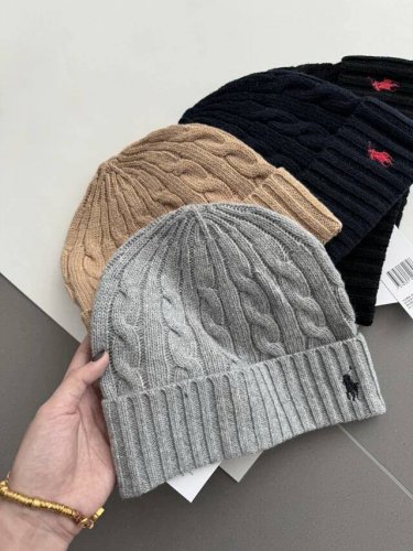 2232# Ralph Lauren拉夫劳伦 针织帽子，防风防寒冷帽 黑色 灰色 红色 驼色 奶白色 藏青色 6个颜色