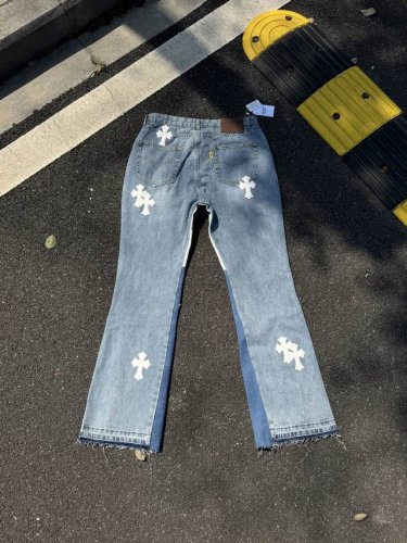 顶级版本-款号T18 Gallery Dept.克罗贴皮十字架牛仔喇叭裤洗水做旧拼接牛仔裤 牛仔洗水厂，在这个过程中洗水厂老板帮忙介绍了一位，曾经供职于李维代工