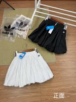 2025新款Adidas阿迪达斯三叶草女花苞裙三条纹宽松立领拉链上衣简约蓬蓬裙 尺码 腰围 裤长 S 32 41 M 33 42 L 34 43