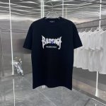 Bal 2025春夏新款 圆领短袖T恤 立体纹理刻字模 男女同款宽松版 S M L Xl Xxl 五个码 黑色 白色 棕色