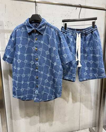 爆款套装V驴牌 25春夏新款 满印水洗印花 定制五金纽扣 高品质牛仔套装 码数：S-Xxxl 套装不拆