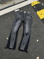 顶级版本-款号T19 Gallery Dept.克罗贴皮十字架牛仔喇叭裤洗水做旧拼接牛仔裤 牛仔洗水厂，在这个过程中洗水厂老板帮忙介绍了一位，曾经供职于李维代工