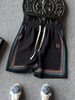 专柜顶级新品！ 人气爆款！Moncler 蒙口专柜新品彩虹条扎染长绒棉短裤！恒隆在售万元级，款号：9997 蒙口家今年最新新疆长绒棉面料！整条摸起来柔软细腻，高