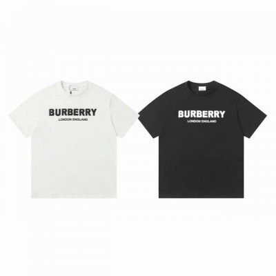 Burberry 巴宝莉 Bbr 经典伦敦限定基础款字母印花Logo圆领情侣短袖T恤-顶级高端品质 Color：白色 黑色 Size：S M L Xl Numb