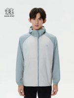 可隆专柜同步更新男款风衣Kolon Sport可隆男子户外休闲衣运动连帽防泼水露营登山夹克上衣 K防泼水运动撞色登山露营夹克外套上衣！可隆女连帽风衣薄款 可当防