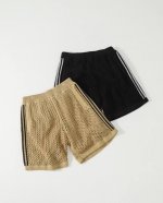 1093 白底图 Adidas Originals X Clot三叶草联名系列舒适时尚柔软网状镂空钩花针织polo短袖短裤 四色原版购入打版 百分百纯棉制造 不