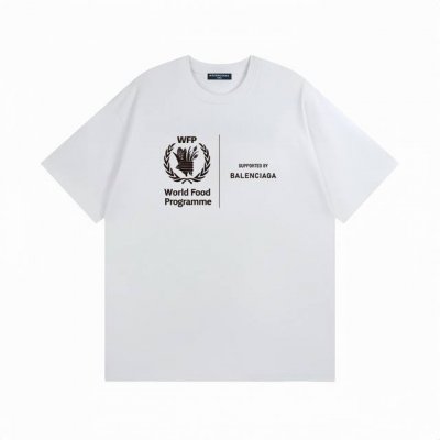 巴黎世家Balenciaga 玉米麦穗字母印花短袖百搭T恤短袖情侣款 面料：重磅双纱300G纯棉新疆长绒棉越洗越有质感穿上去不松垮不起球不掉色。 克重：绝对用料