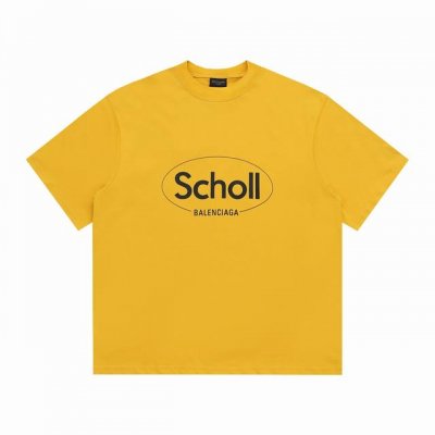 balenciaga 巴黎世家 Scholl联名系列字母短袖 采用前后立体印花 纯棉柔软面料 对色定染面料 超精细平网工艺 潮流感十足 定染纯棉面料 Os版型