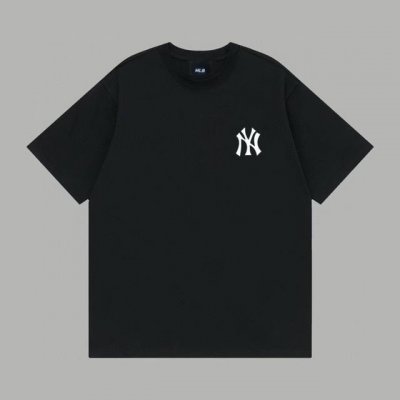 顶端刺绣品质Mlb 基础款双拼刺绣白色短袖宽松男女同款情侣款 采用抗菌260克新疆长绒棉重磅面料 透气舒适 怎么洗都不起球透气轻柔的短袖，让您穿着舒适一整天！