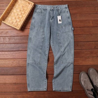 款号Fz195 高品质 #Carhartt* 卡哈特 Fw23秋季新款日系主线户外工装系列水洗牛仔裤子. 男女同款 情侣款 定制纯棉工装面料 基于纯棉材质特性