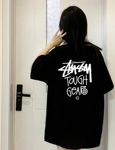 stussy 斯图西Tough Gear圆领短袖半袖T恤 面料采用260克纯棉双纱食毛面料 双线二本针压线 久洗不变形 原版定制三标 高端进口印花 随意水洗 情