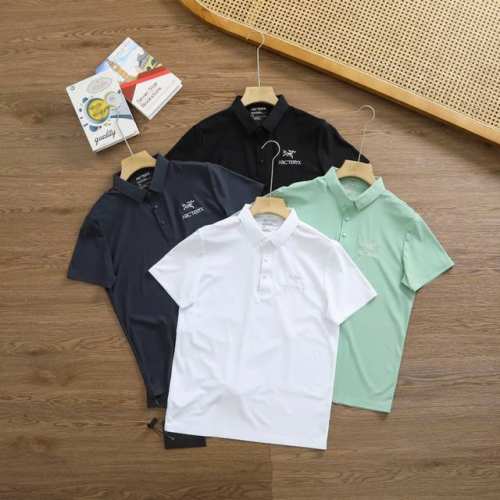 品牌：始祖鸟 Arcteryx 尺码：M-L-Xl-Xxl-Xxxl 颜色：黑色-白色-灰色-浅绿 类型：男士户外速干无痕翻领polo衫 材质：无痕冰丝速干面料