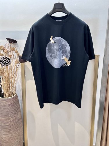 Size：L Xl 黑色 男女同款 197646252081 Lo*We 罗*威 星球直喷印花 刺绣玉兔字母 纯棉成衣洗水 这件T恤我可以穿到天荒地老 经典款T