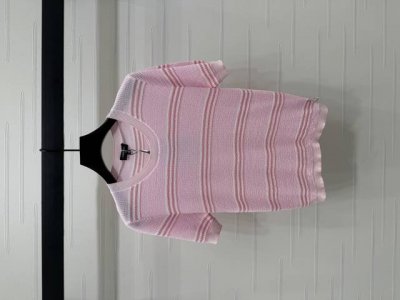 上新原单高端品质 Chane* 2025春夏最新系列！条纹针织短袖！定制羊毛纱线织造 柔软亲肤 舒适有型 圆领短袖版型 领口恰当露肤 美化头肩比例更显瘦 通体条