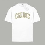 Celine 赛琳 官网同款 龟裂字母Logo 印花双纱纯棉短袖 - 280G双纱纯棉顶级面料 手感柔软 百分百纯棉独家出货 定染硫化黑无尘处理面料 -面料：2