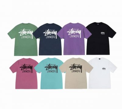 上新款号：S177 Stussy斯图西 Stussy 成都限定系列 背面字母Logo印花宽松圆领短袖T恤 男女同款 原版打造 细节高控 -面料精选220G纯棉面