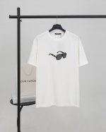 louis Vuitton*路易威登 lv 25Ss 眼镜墨镜印花短袖T恤 -面料 240克双纱高密度纯棉面料 - 工艺: 整件衣服采用精密压花工艺 - 男女同