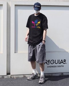 上新！Adidas阿迪达斯三叶草元素碰撞，超级吸睛！ 情侣款圆领短袖T恤，全部采用上等原料，质感好颜色鲜明！ 这种款式上身回头率超高！基础款的圆领Tee,男女均