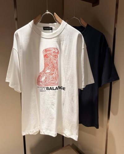 Balencia*巴黎*家 2025春夏新款男女同情侣款休闲宽松棉质圆领短袖T恤衫 贸易公司渠道稀出 同步官网发售 2025春夏最新系列 经典时尚设计元素 为全
