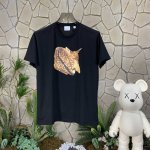 代购级 巴宝莉Burberry博柏利 Ss 小鹿印花棉质宽松圆领短袖T恤 男女款 黑色 数码直喷印花 秒杀市面上一切版本 只能说根本就不是一个级别的存在 不管是