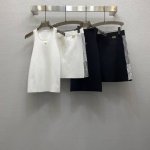 di*25Ss 性感方圆领金属扣点缀背心上衣半裙套装，高级面料，颜色:图片2色，面料：羊毛曲珠面料 Smlxl