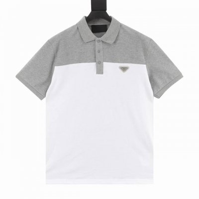 prada 普拉达 简约拼接短袖polo衫 全新美学灵感趣味设计,渠道性质精品。让整体造型设计更加优雅时尚，今夏最火系列，无数明星潮人追捧。裁剪工艺细节处理工整