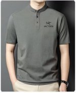 供 arc'teryx始祖鸟2025夏季男子亨利领印花短袖 跑步运动休闲T恤速干透气 采用超强弹力高端pro 升级版强力伸缩 重量比普通轻盈10% 具有强力伸缩