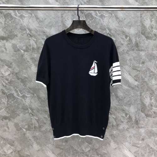 前后帆船针织圆领短袖 码数：1-4 颜色： 白色、浅灰色、藏青色