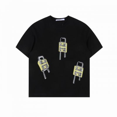givenchy 纪梵希 24Ss 锁头印花短袖 采用50纸双股精梳棉配套32支索罗纳螺纹面料 3D数码直喷工艺 以白色双股面料做黑色直喷工艺后效果呈现外黑里白