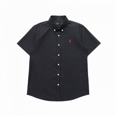 顶级复刻版本 Ralph Lauren 拉夫劳伦 新款小马刺绣Logo短袖衬衫衬衣 颜色：黑色 白色 藏青色 顶级复刻版本 区别市场通货 辅料: 原版吊牌水洗标