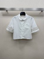 25Ss Celin *夏季系列新款 短裤镂空衬衫 高级定制斜纹全棉材质 质感十足 袖口凯旋门镂空 口袋刺绣标志 更显眼高级点亮细节 低调彰显品牌风格 简约高级