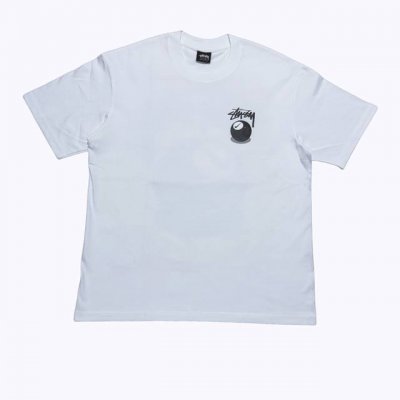 S234# P60 白底图 Nike X Stussy Fw22联名糸列 字母黑台球印花短袖T恤 男女同款 采用圆筒无缝工艺 原版工艺 衣服侧面没有缝合骨位 鉴