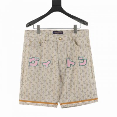 louis Vuitton Lv 走秀联名 日语短裤 定制原版品质布料，上身立挺有型。进口绣花线，进口机拼皮绣花，还原原版。字母对位对花细节媲美原版。男女同款