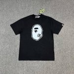 Xx280 A Bathing Ape Ss25 猿人字母特染印花复古圆领短袖280克克重麻棉面料 情侣款 S-Xxl 蓝色 深灰