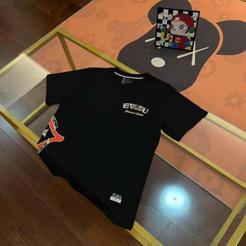 Evisu福神2025新款男士贴布刺绣大M短袖 颜色 黑 尺码：S-Xxl S码 肩宽44 胸围96 衣长68 适合身材100-120斤 M码 肩宽46 胸围1