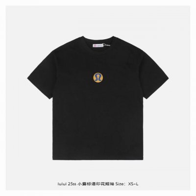 lululemon 露露 25Ss 小露标语印花短袖 面料采用260克双纱重精梳棉，同缸定染特种加粗32支双股1*1螺纹，双针车线跨缝工艺，成衣两遍水洗处理，面