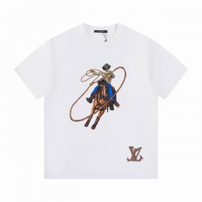 款号T23 Lv 25Ss春夏主题短袖T恤 男女同款 -采用原版280G100%纯棉面料 柔软舒适 螺纹同缸定染零色差 独家品质区别通货 欢迎对比 -颜色： -
