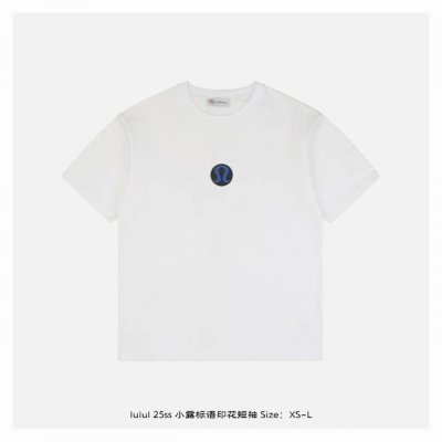lululemon 露露 25Ss 小露标语印花短袖 面料采用260克双纱重精梳棉，同缸定染特种加粗32支双股1*1螺纹，双针车线跨缝工艺，成衣两遍水洗处理，面