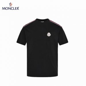 moncler 蒙口 25Ss 插肩织带短袖T恤 采用32S双纱平纹 配32S双纱1 1螺纹 260克重 螺纹同染无色差 经典小标刺绣 后领双层走线针车牢固紧实