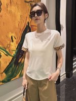 B家B家新款圆领短袖T恤 款号:62135 黑色 白色 杏色 宝蓝色 s-M-L-Xl-Xxl