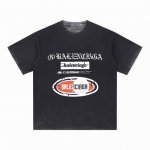高端品质 Balenciaga 2025Fall 春夏系列 美式做旧Logo短袖T恤 采用进口康丽数码直喷印花 定染高品质潮牌32支双纱100%棉洗后280G