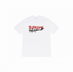 834款Supremeweek 4 Supreme X Yohji Yamamoto 山本耀司 联名款 设计师签名Logo涂鸦字体短袖T恤 男女同款 码数Sml