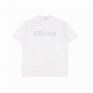 赛琳Celine 基础款贴布刺绣短袖 甄选长绒棉纱 260G精纺高支重磅定织定染面料 裁前高温洗水定型 成品再洗柔 穿着感受亲肤棉柔 垂感自然 专柜同步 微落肩