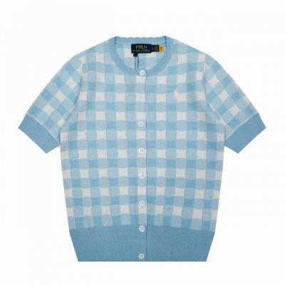 顶级品质 款号：Ds115# 全年不下架 拉夫劳伦Ralph Lauren格子提花基础小马刺绣Logo针织开衫短袖 拉夫劳伦Ralph Lauren四季百搭女神
